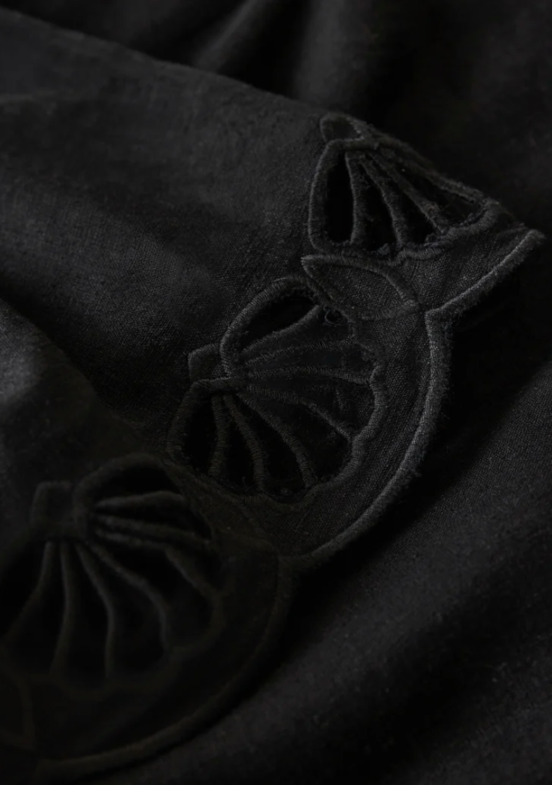 Charlene Embroidery Top - Black