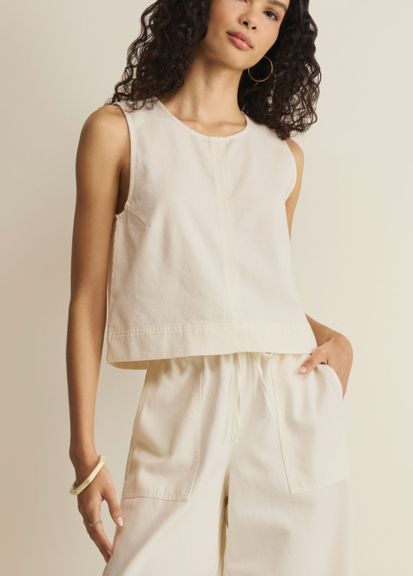 Sun Seeker Cropped Tank - Cloud