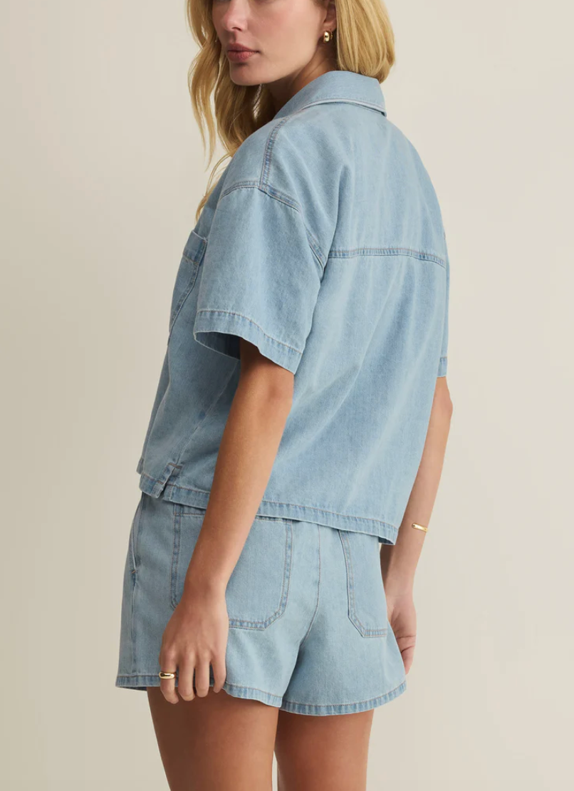 Everyday Denim Button Up - Coastal Water