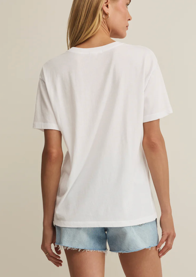 USA Star Boyfriend Tee - White