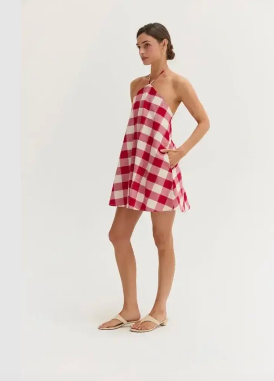 Flora Gingham Romper Dress