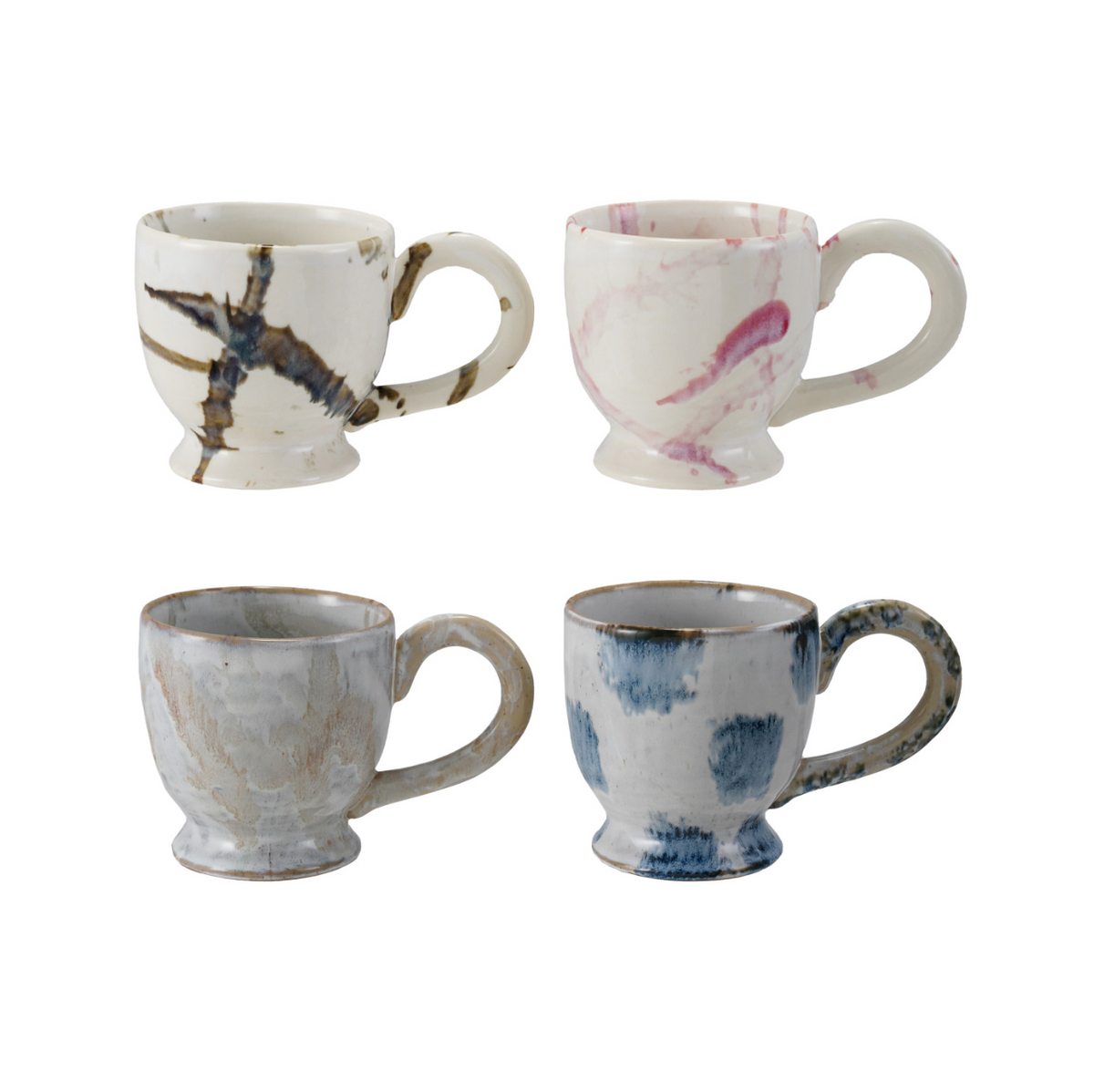 Splatter Glazed Footed Mug