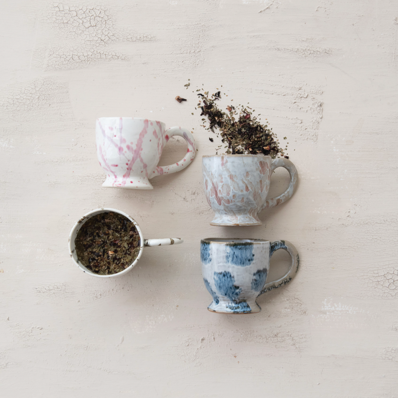 Splatter Glazed Footed Mug