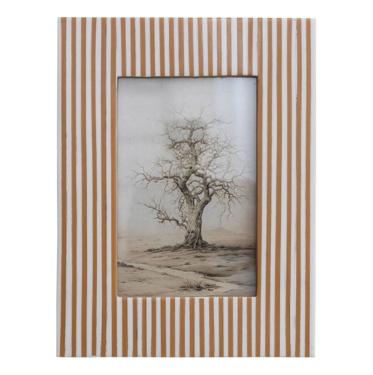 Caramel Striped Photo Frame