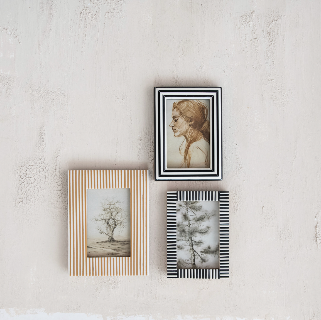 Caramel Striped Photo Frame