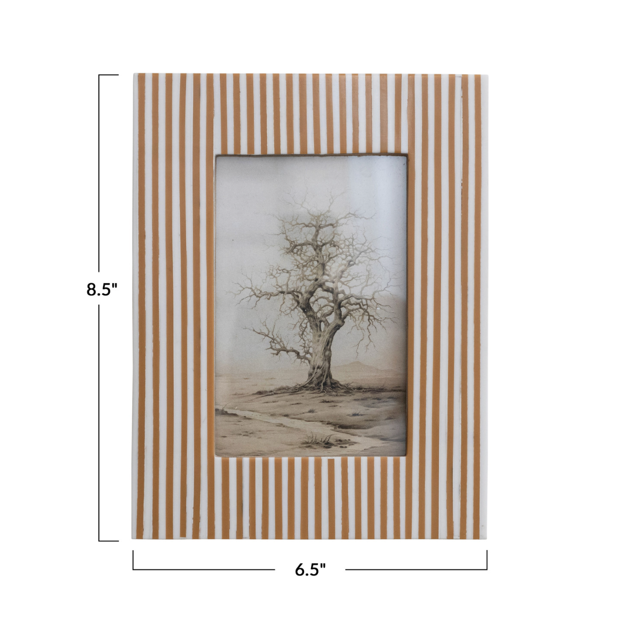 Caramel Striped Photo Frame