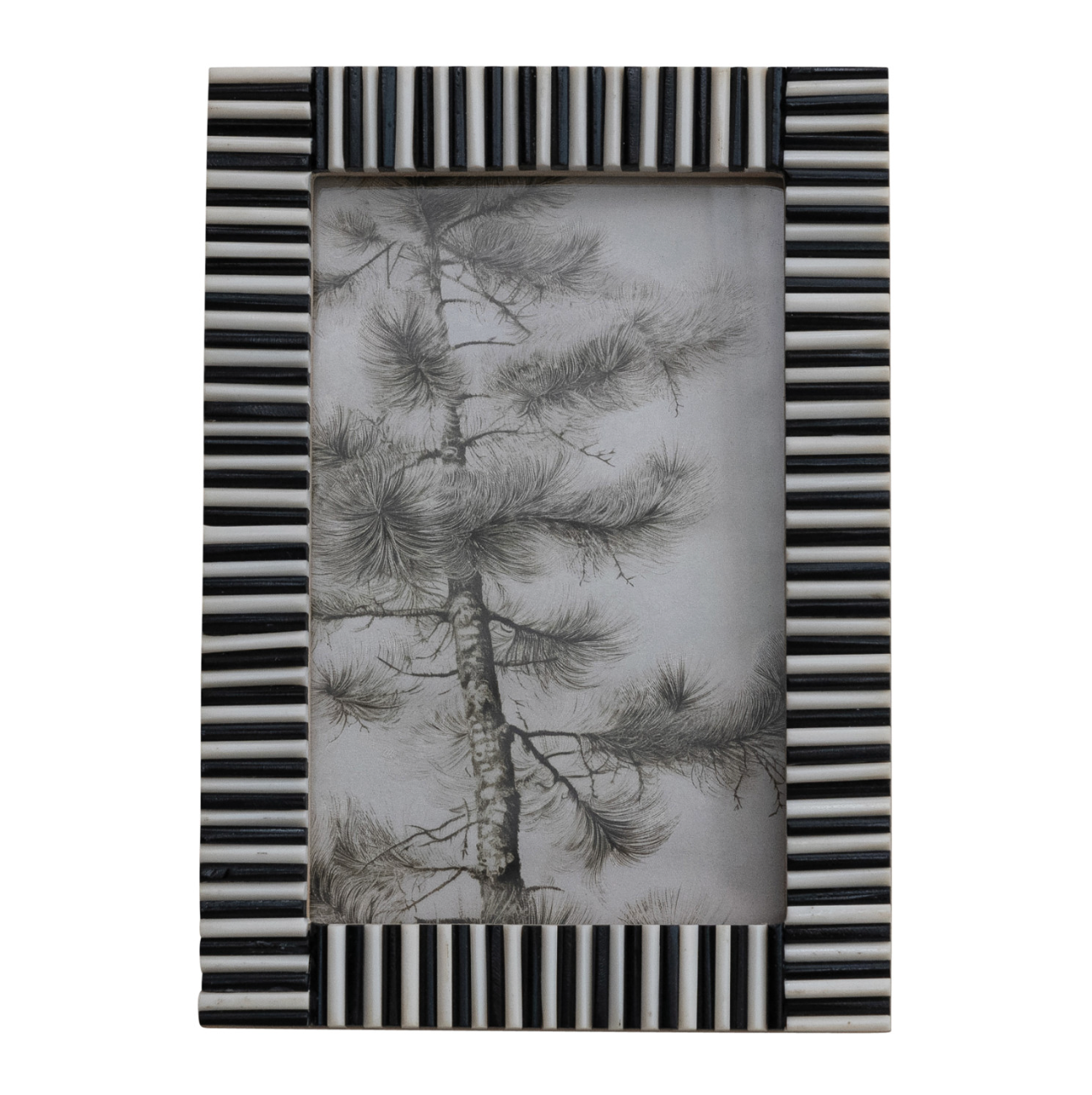 Black + White Ribbed Photo Frame