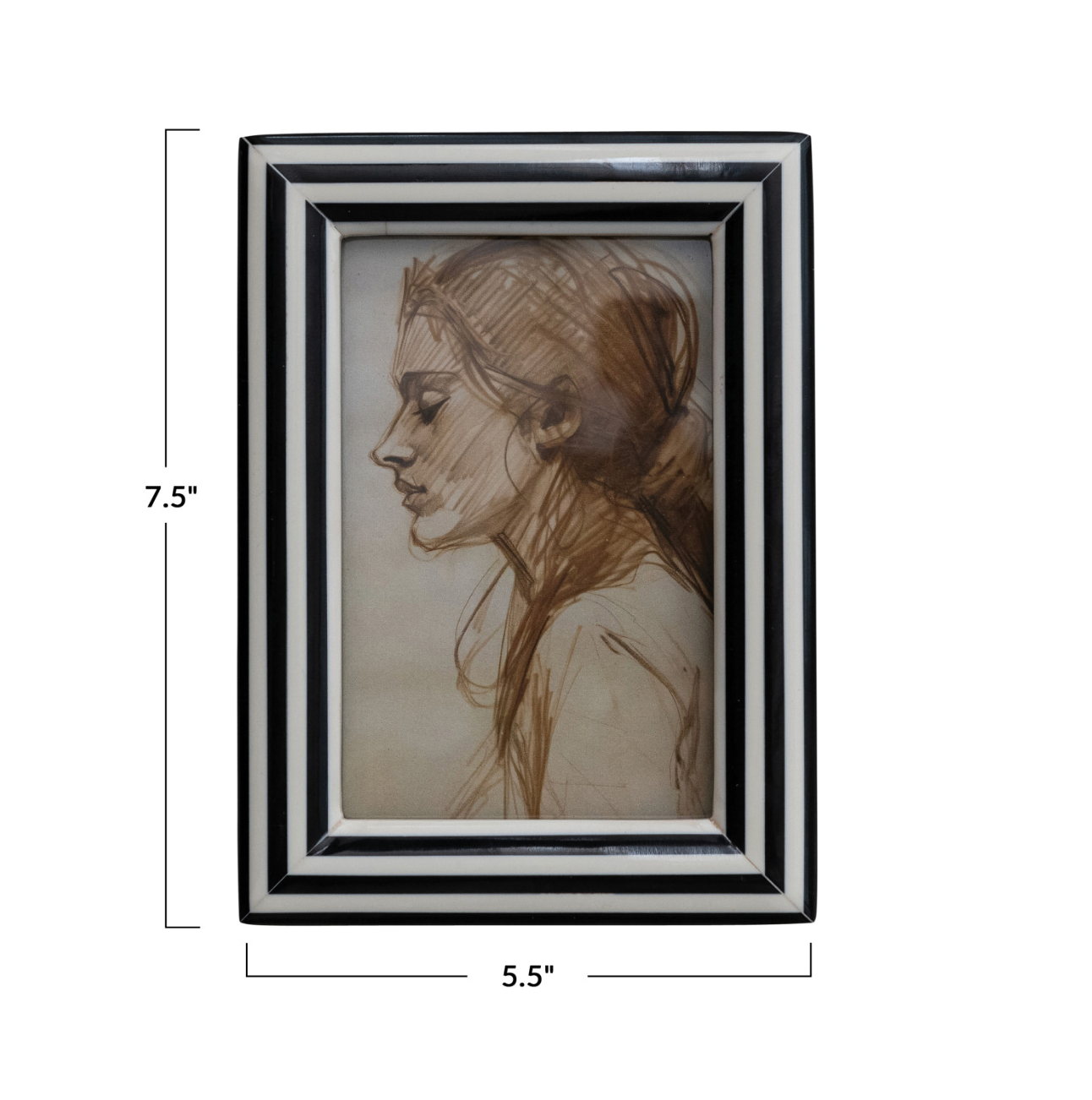 Black + White Striped Photo Frame