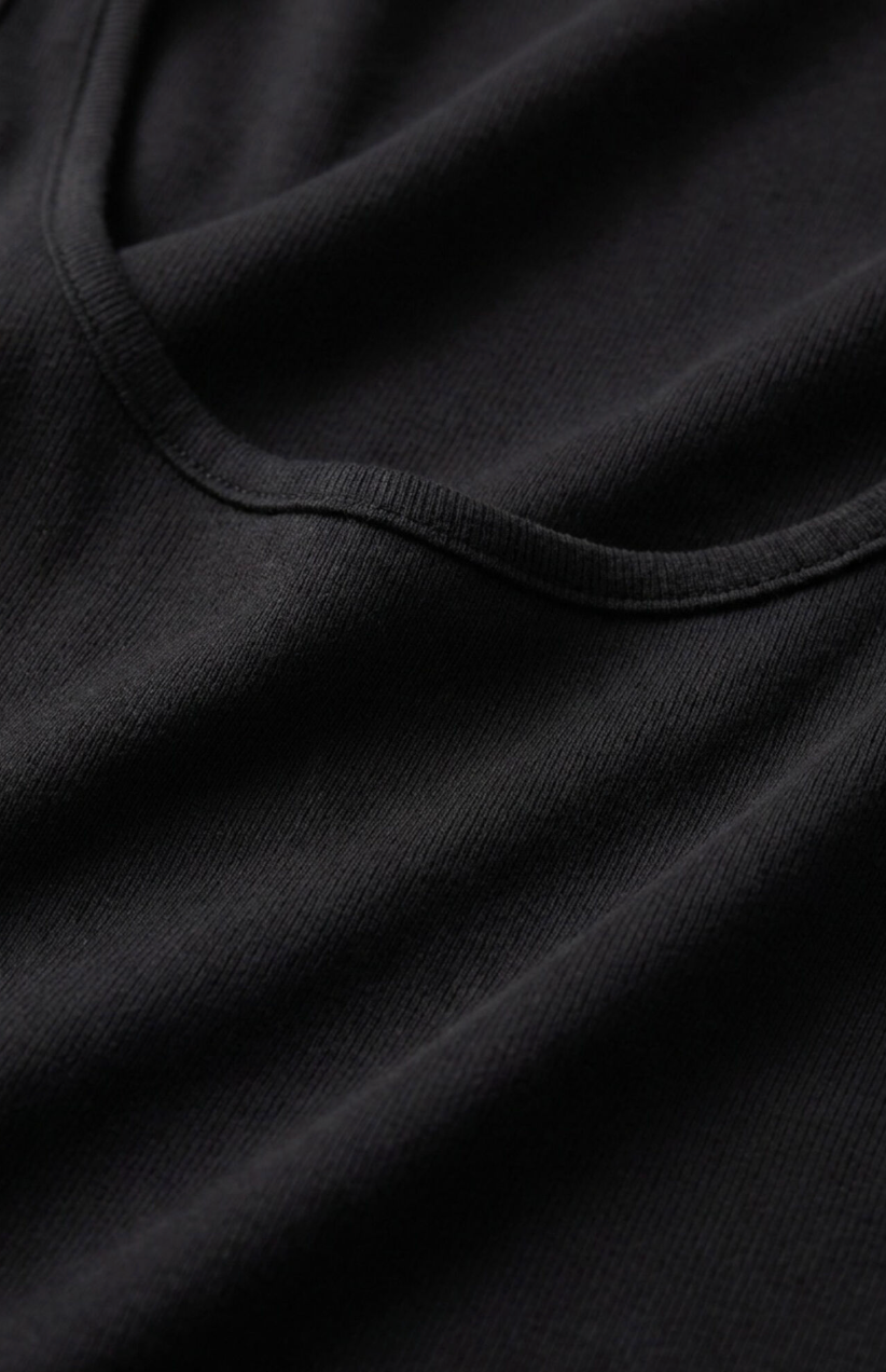 Vale Scalloped Tank - Black