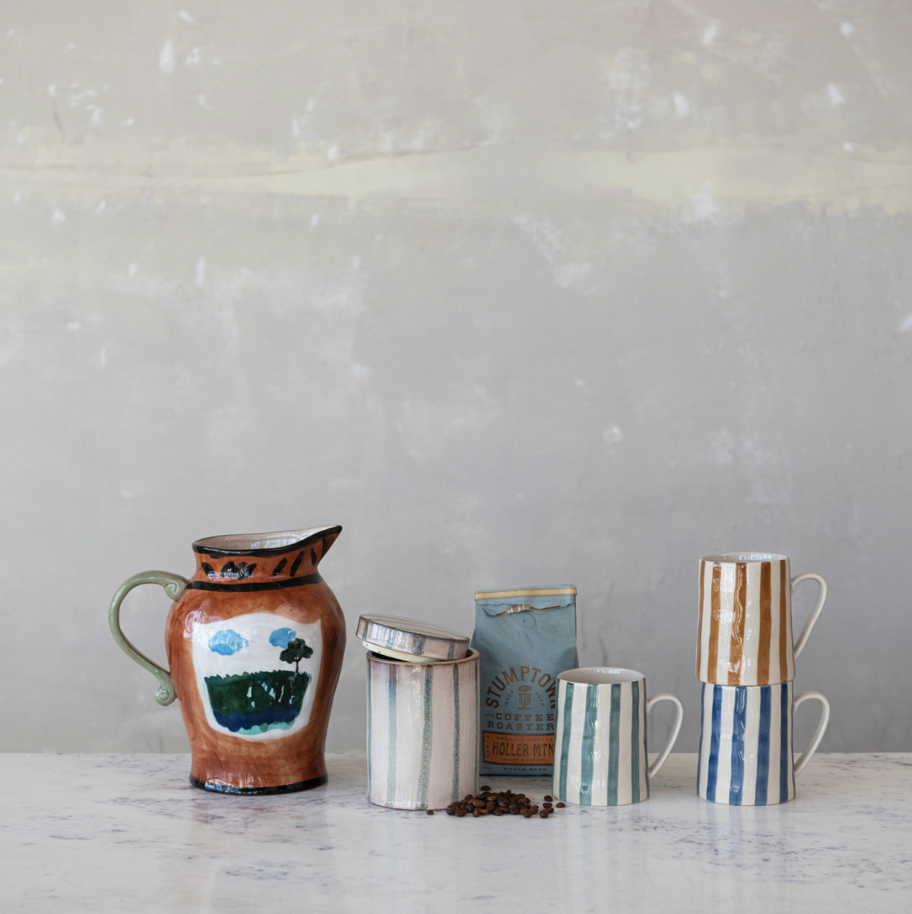 Striped Stoneware Mug