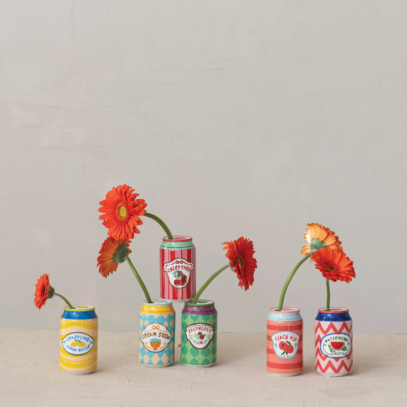 Soda Can Stoneware Shaped Vase