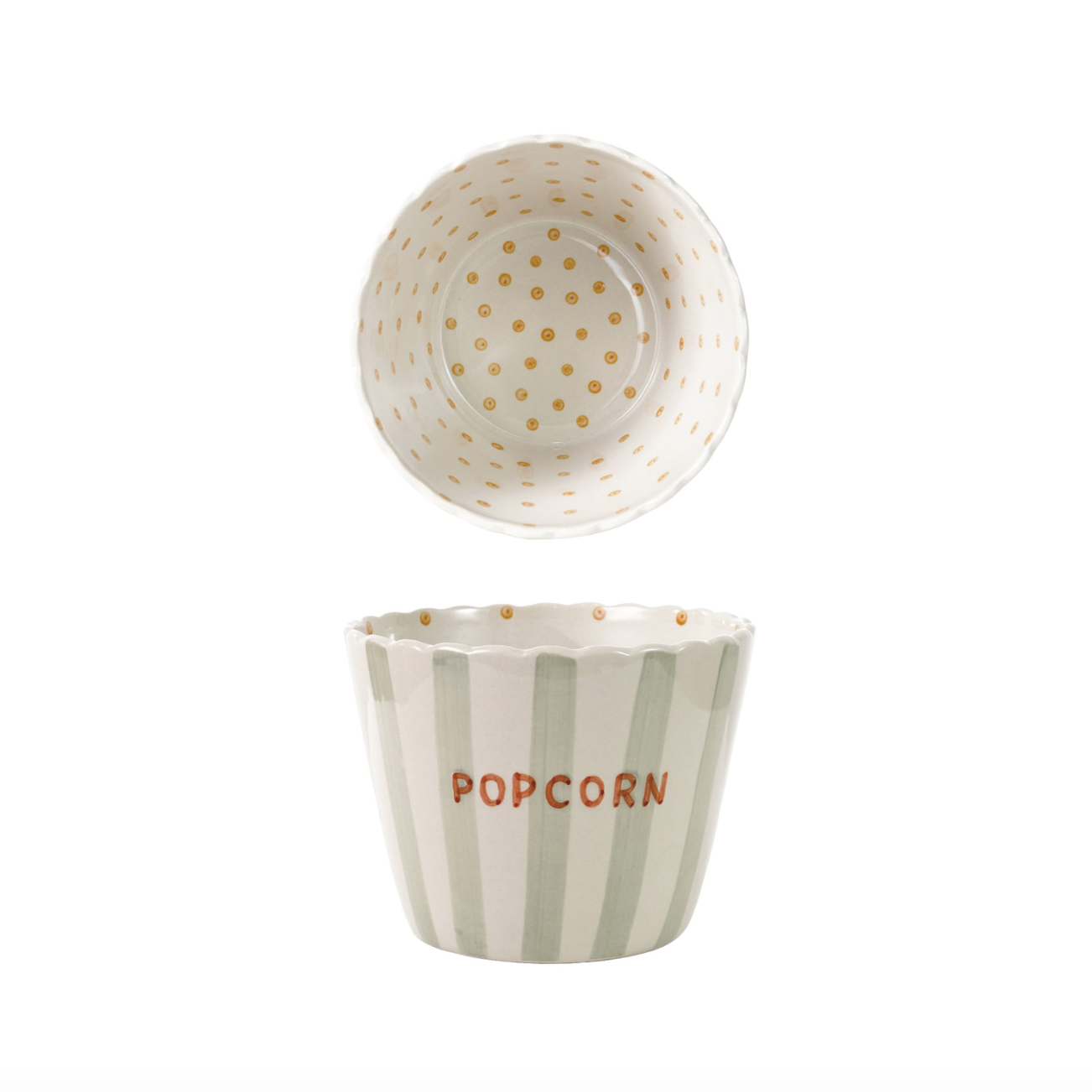 Popcorn Stoneware Striped Bowl