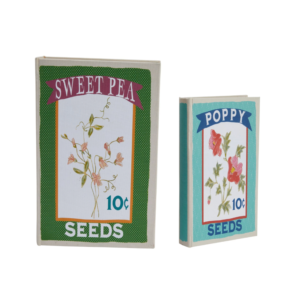 Garden Seed Canvas Book Storage Boxes