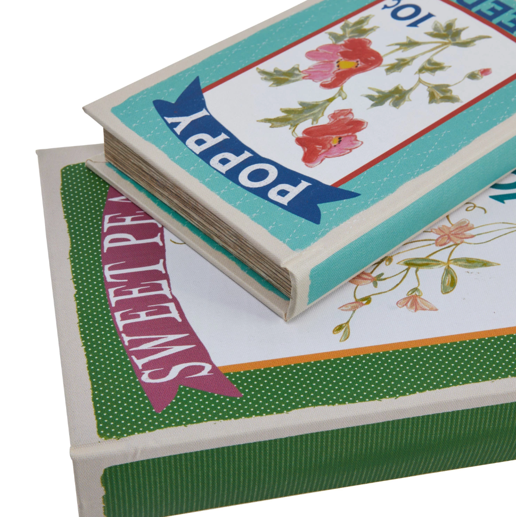 Garden Seed Canvas Book Storage Boxes