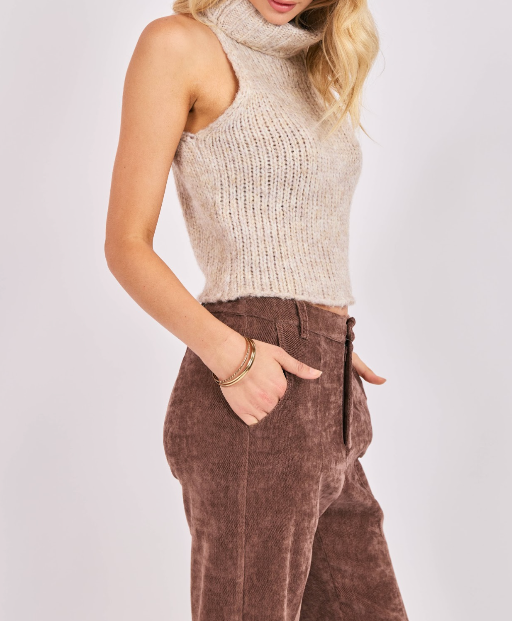 Saylor Turtleneck Sleeveless Sweater