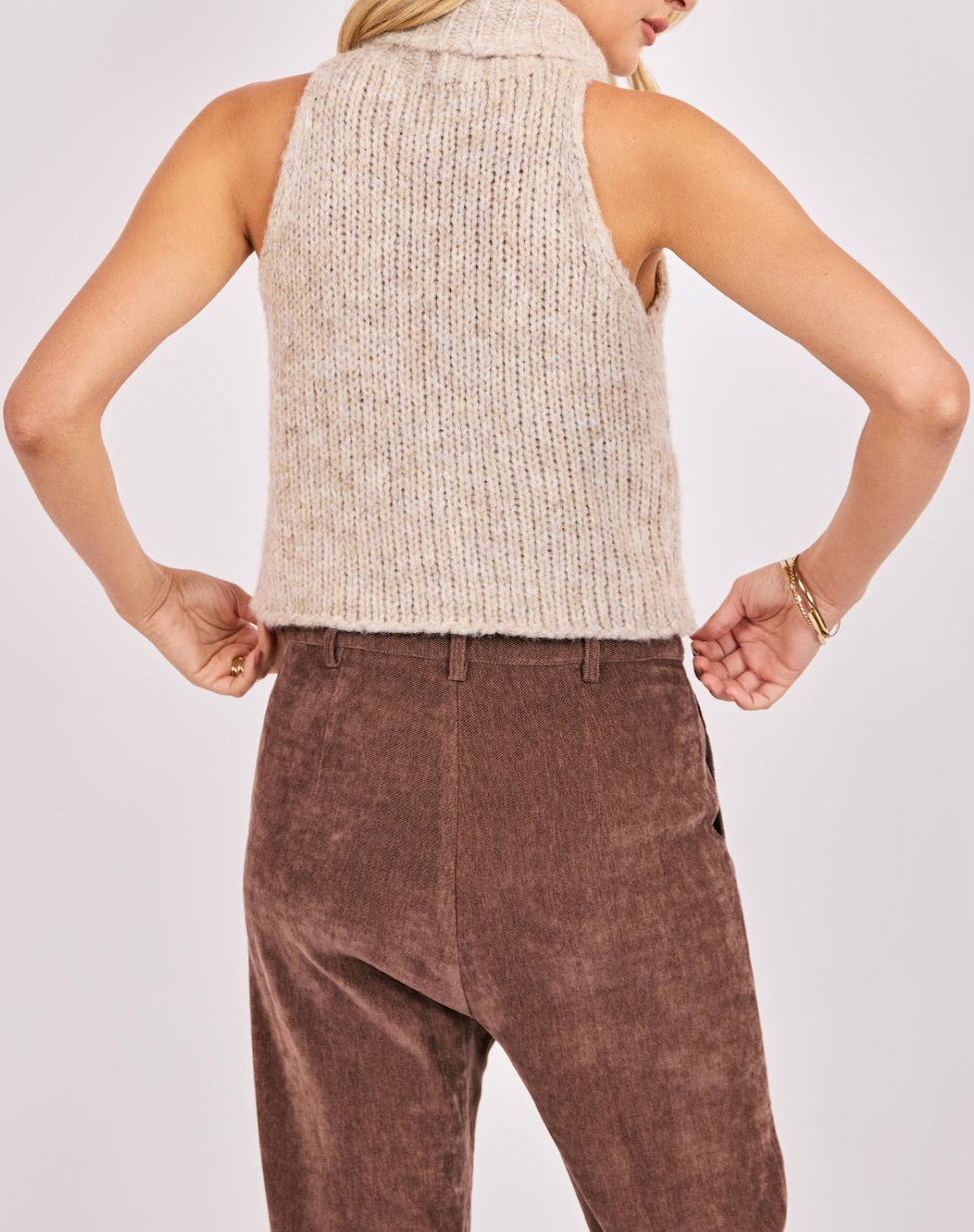 Saylor Turtleneck Sleeveless Sweater