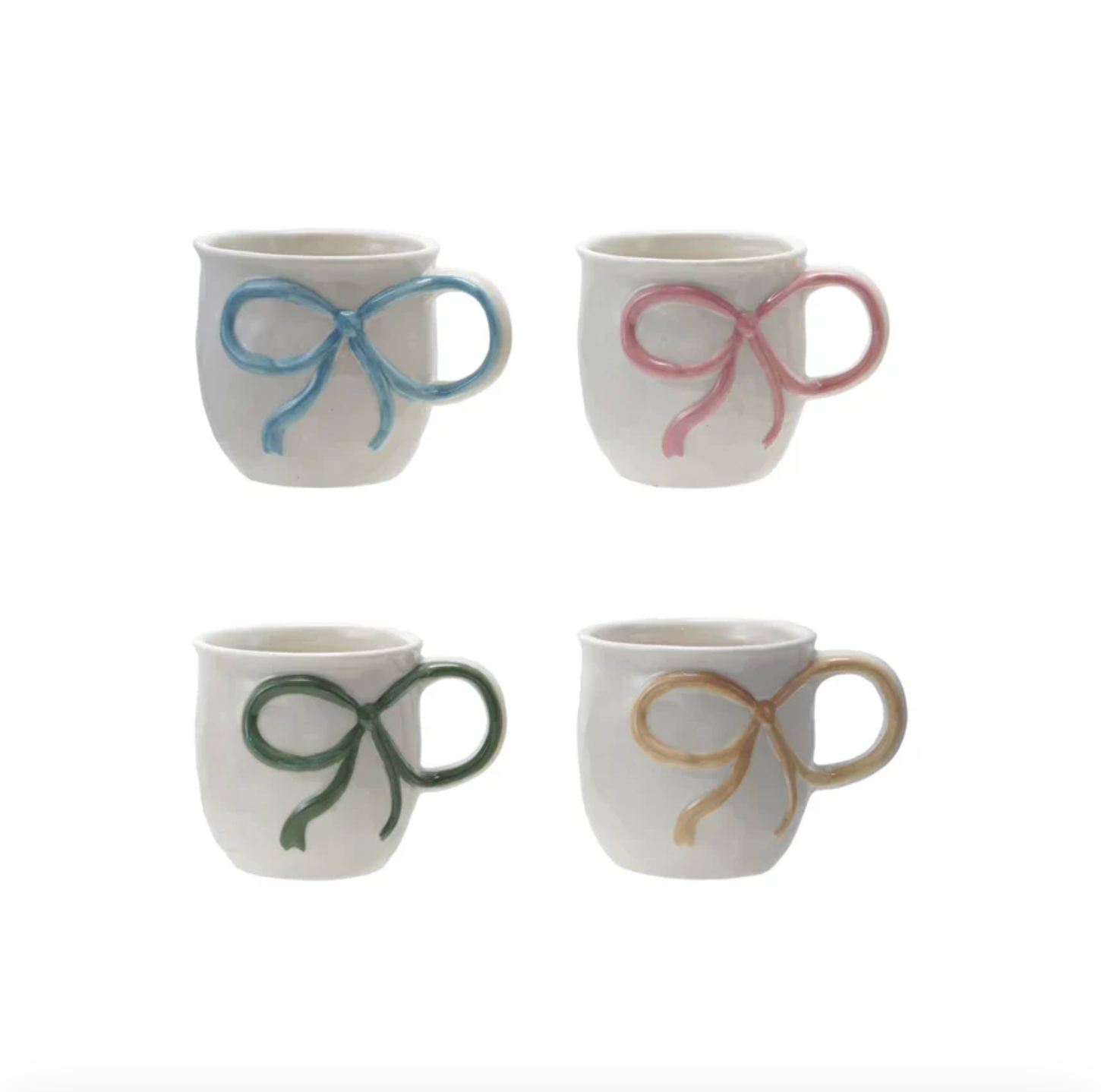 Holiday Bow Handle Stoneware Mug