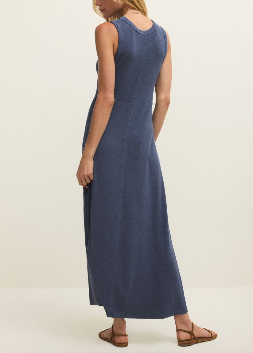 Linden Slub Rib Maxi Dress - Indigo