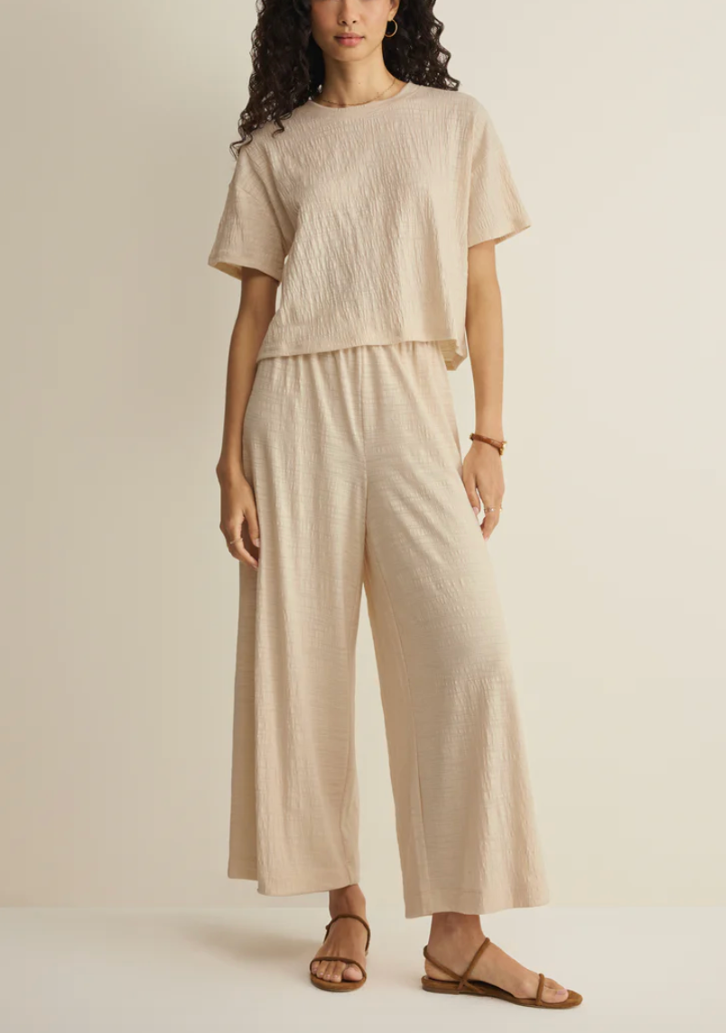 Sway Textured Cropped Tee - Whisper White