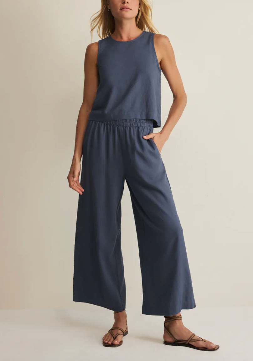 Sloane Linen Top - Vintage Indigo