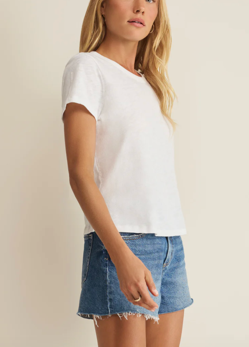 Junie Slub Tee Shirt - White