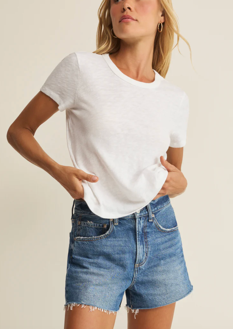 Junie Slub Tee Shirt - White