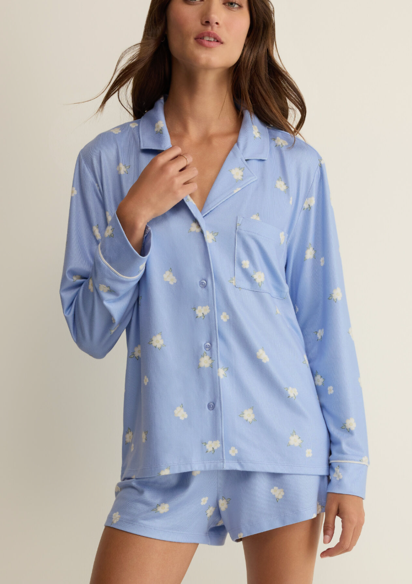 Snuggle PJ Top - Ice Blue