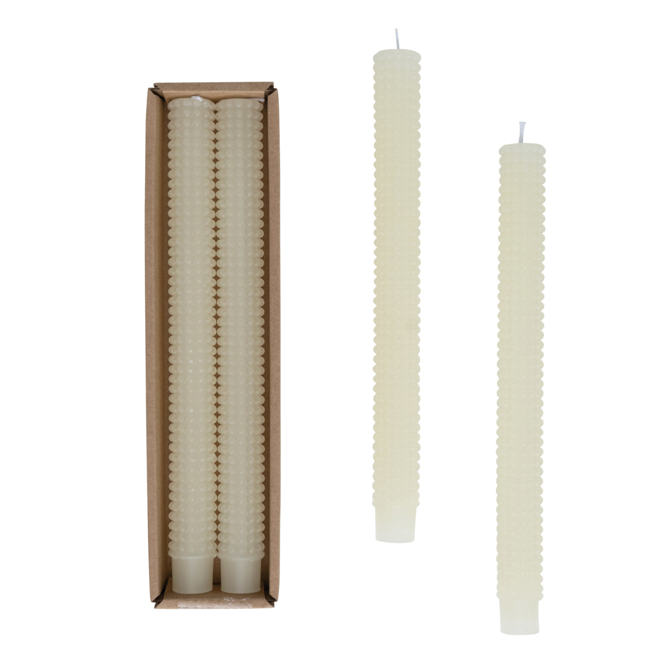 Hobnail Taper Candles Set