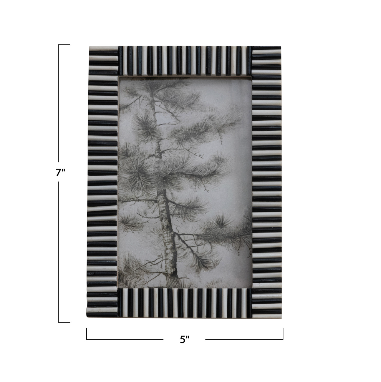 Black + White Ribbed Photo Frame