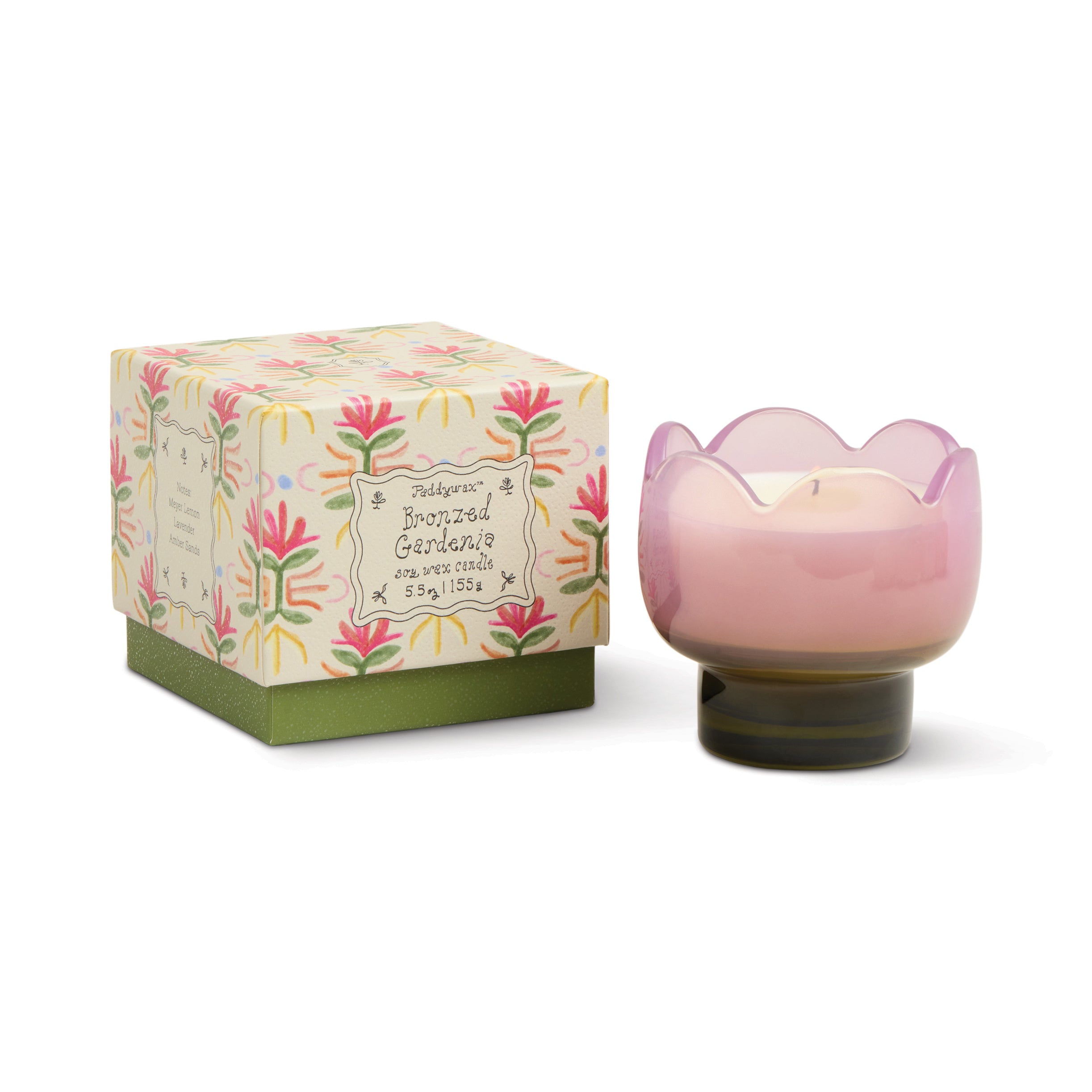 Bronzed Gardenia Tulip Glass Candle