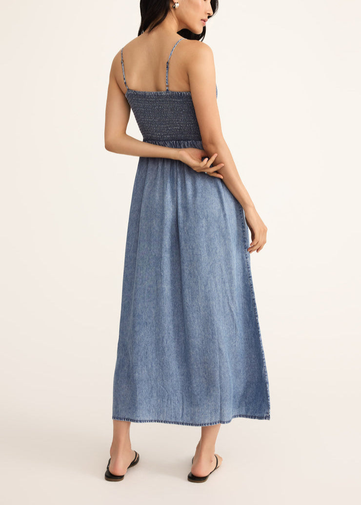 Bayside Chambray Midi Dress - Medium Chambray