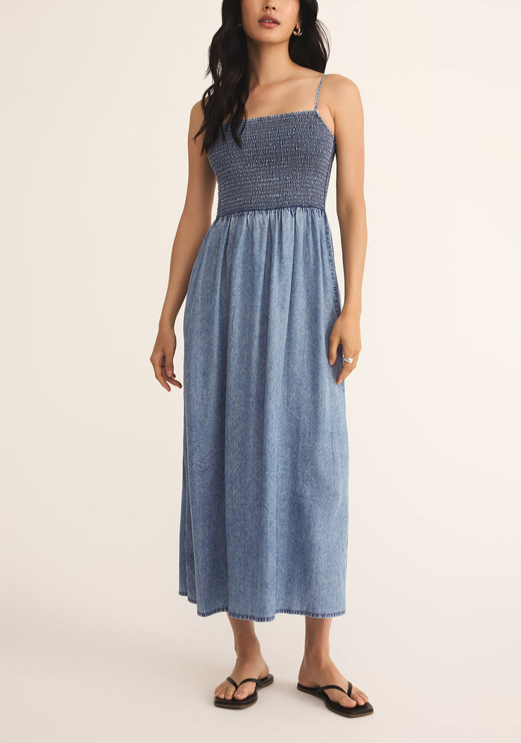 Bayside Chambray Midi Dress - Medium Chambray