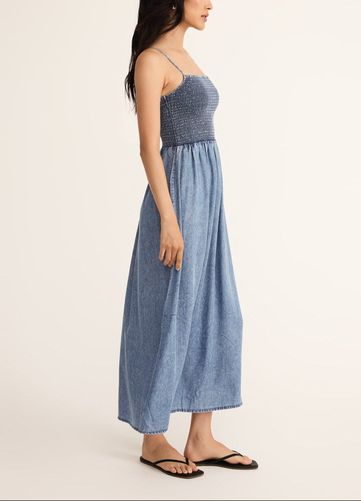 Bayside Chambray Midi Dress - Medium Chambray