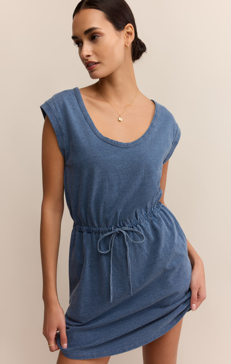 Dayshift Jersey Denim Mini Dress - Vintage Indigo