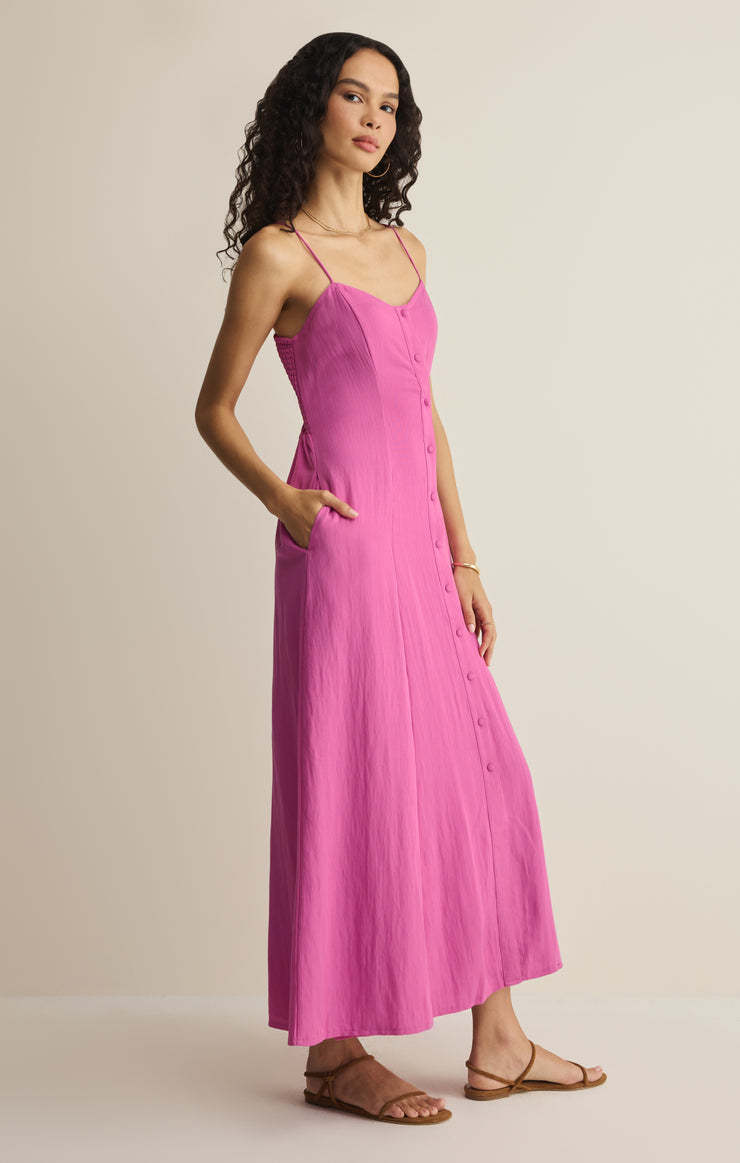 Angel Eyes Midi Dress - Berry Blush