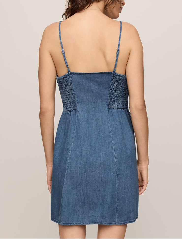 Angel Eyes Denim Mini Dress - Medium Indigo