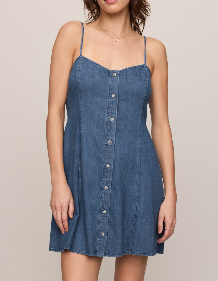 Angel Eyes Denim Mini Dress - Medium Indigo