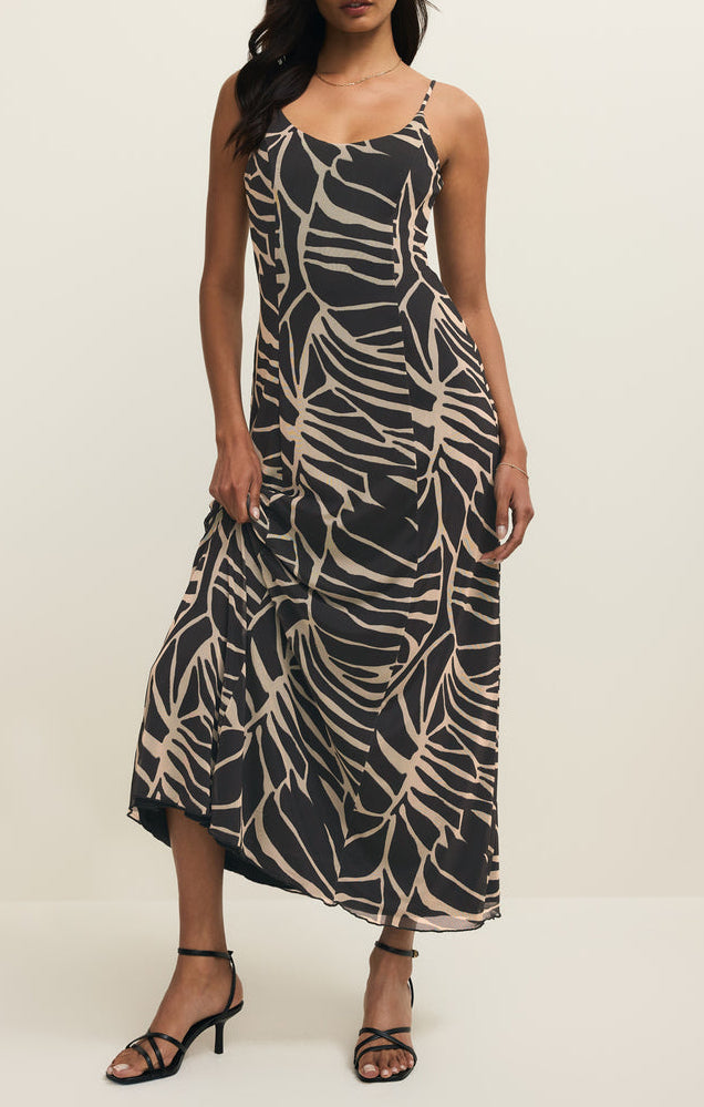 Charisma Tova Palm Maxi Dress - Black