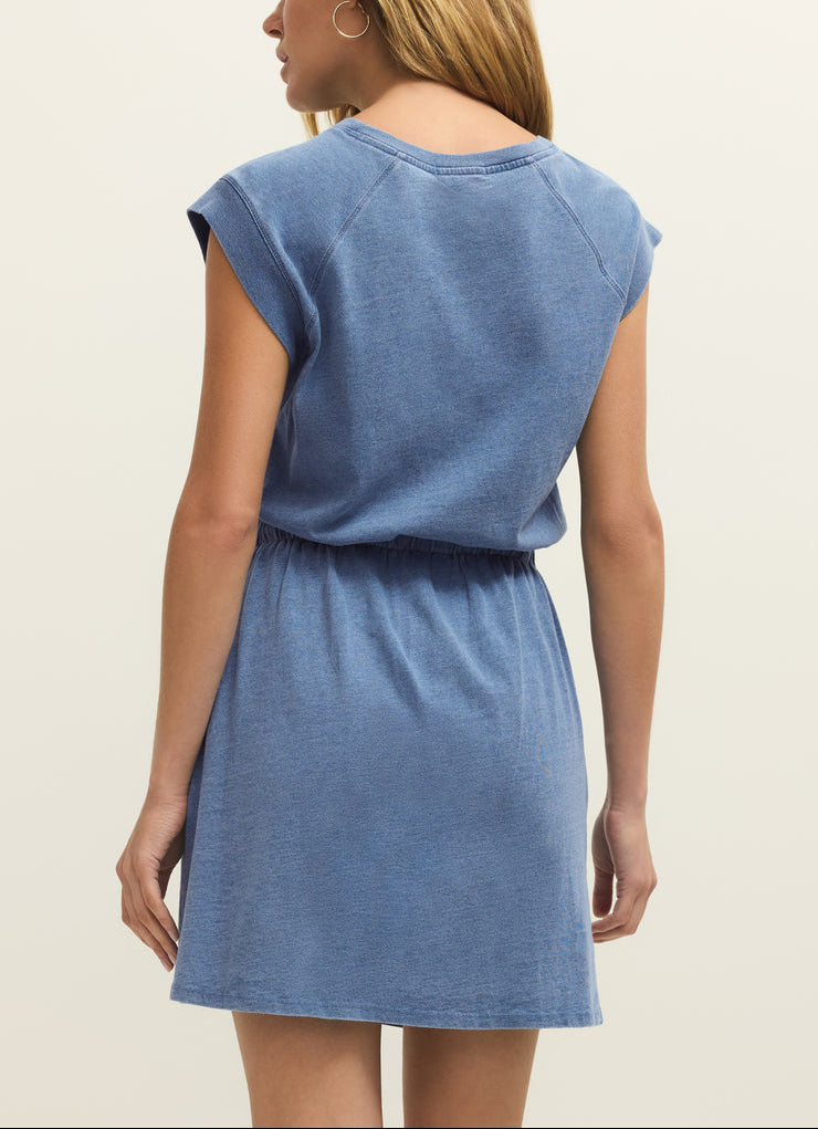Kalani Jersey Denim Dress - Santorini Indigo