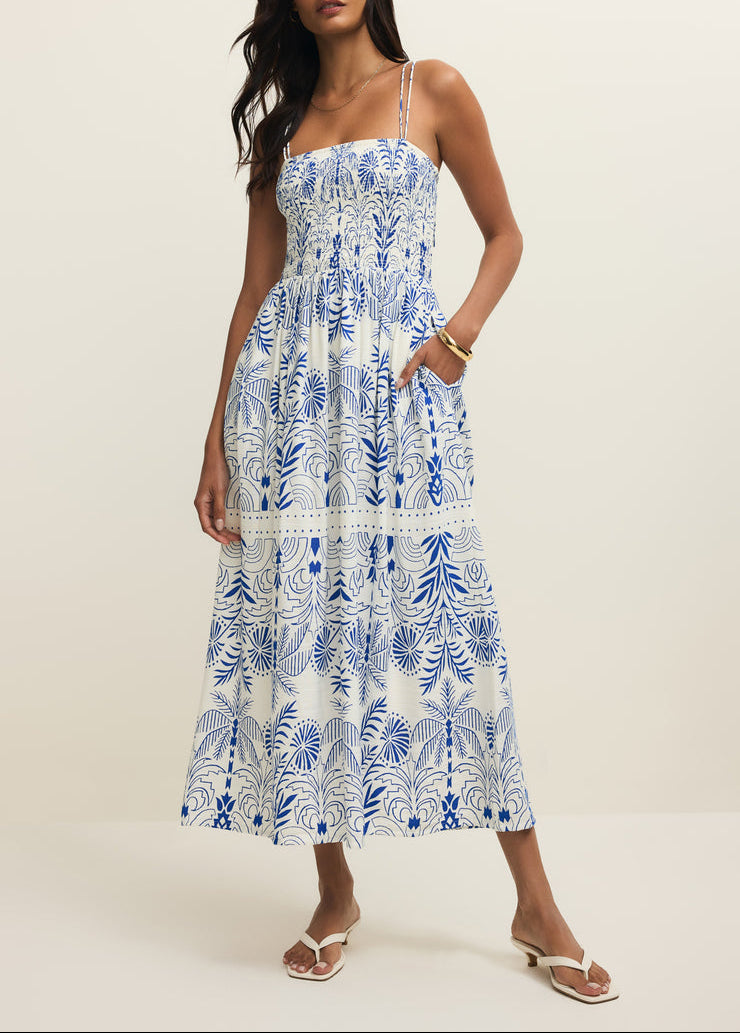 Nadine Palm Maxi Dress - Nautical