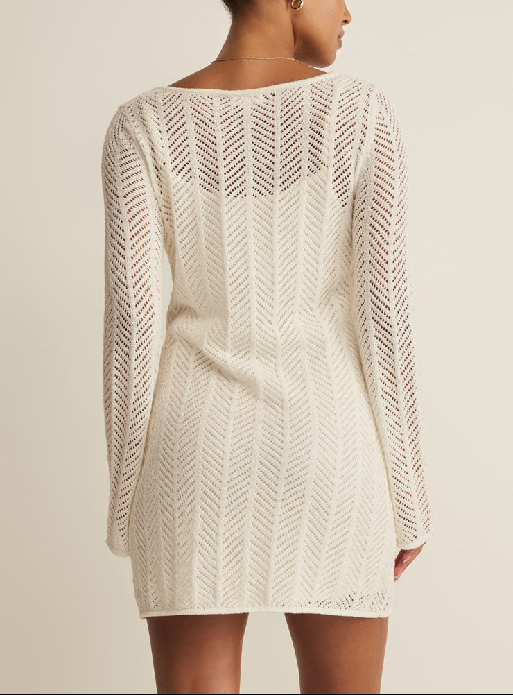 Falling Waters Crochet Dress - Cloud