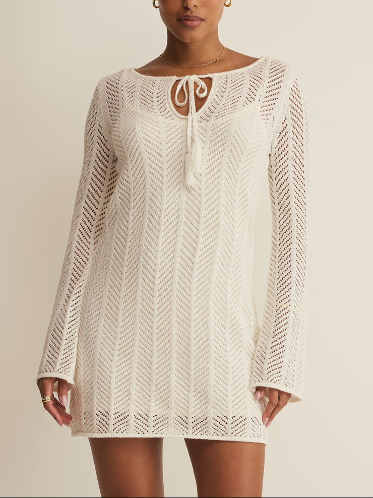 Falling Waters Crochet Dress - Cloud
