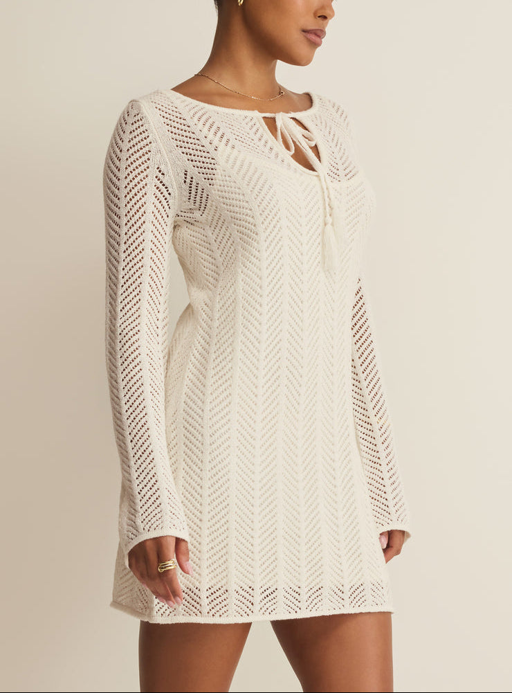 Falling Waters Crochet Dress - Cloud
