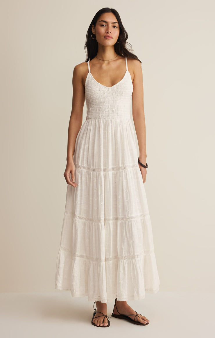 Behati Eyelet Midi Dress - White
