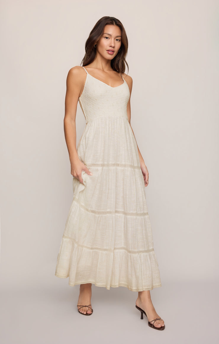Behati Eyelet Midi Dress - White