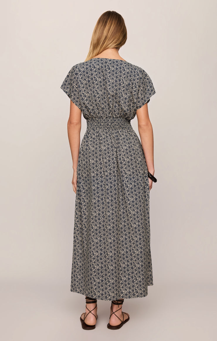 Sanna Iris Floral Midi Dress - Eclipse