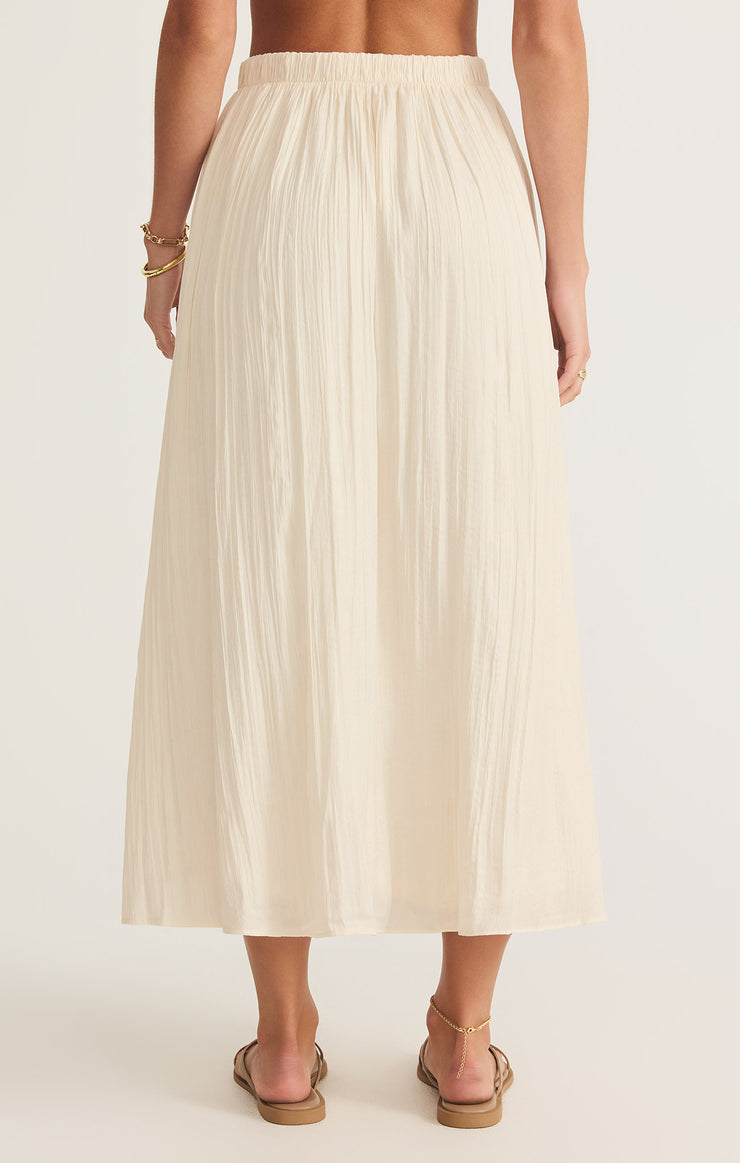 Nicoline Crinkle Midi Skirt - Sandstone