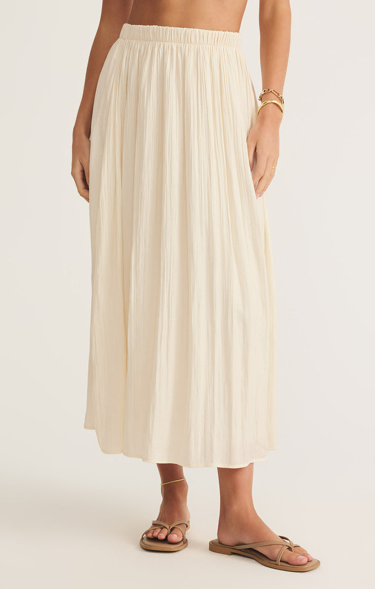 Nicoline Crinkle Midi Skirt - Sandstone