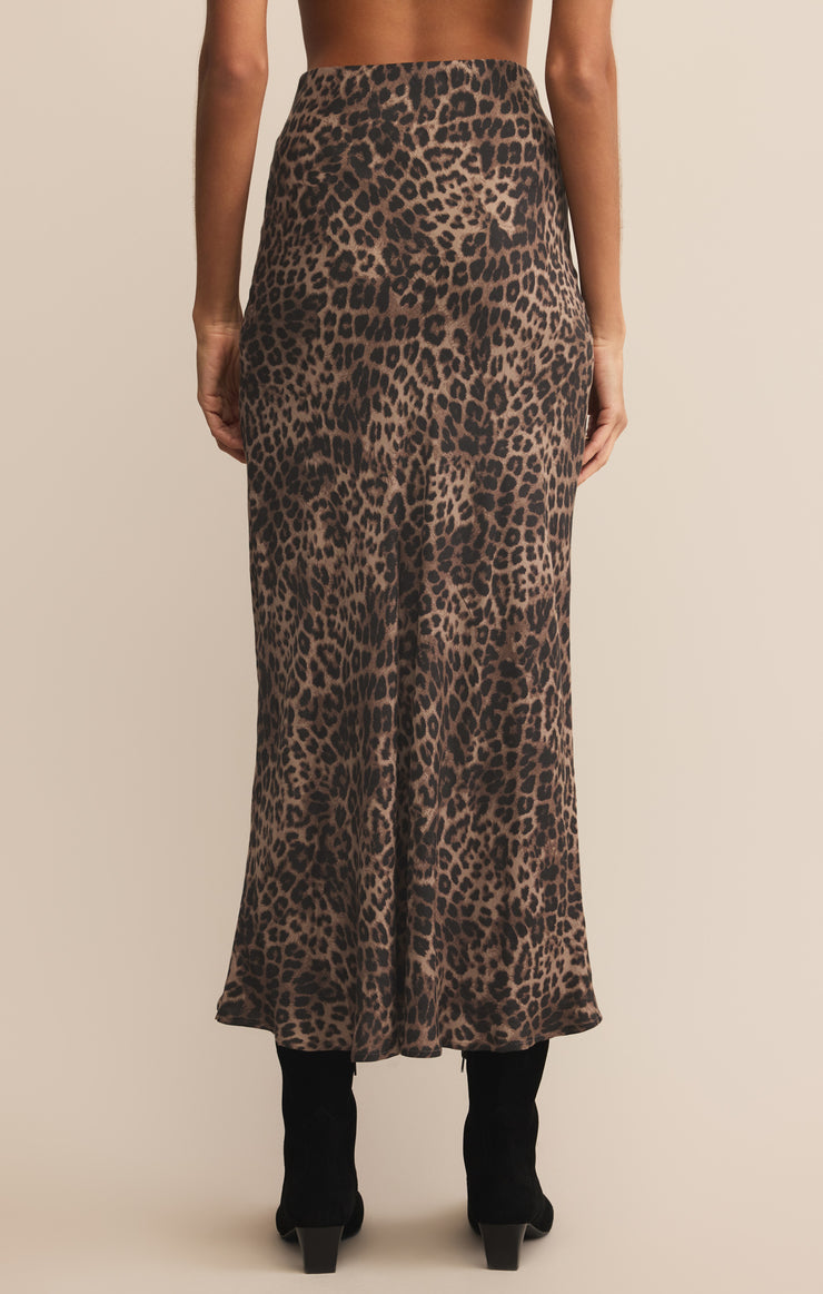 Izabel Leopard Skirt - Desert Tan