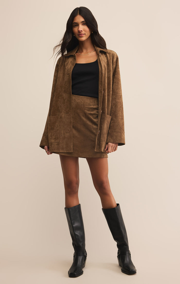 Ciera Suede Mini Skirt - Coconut